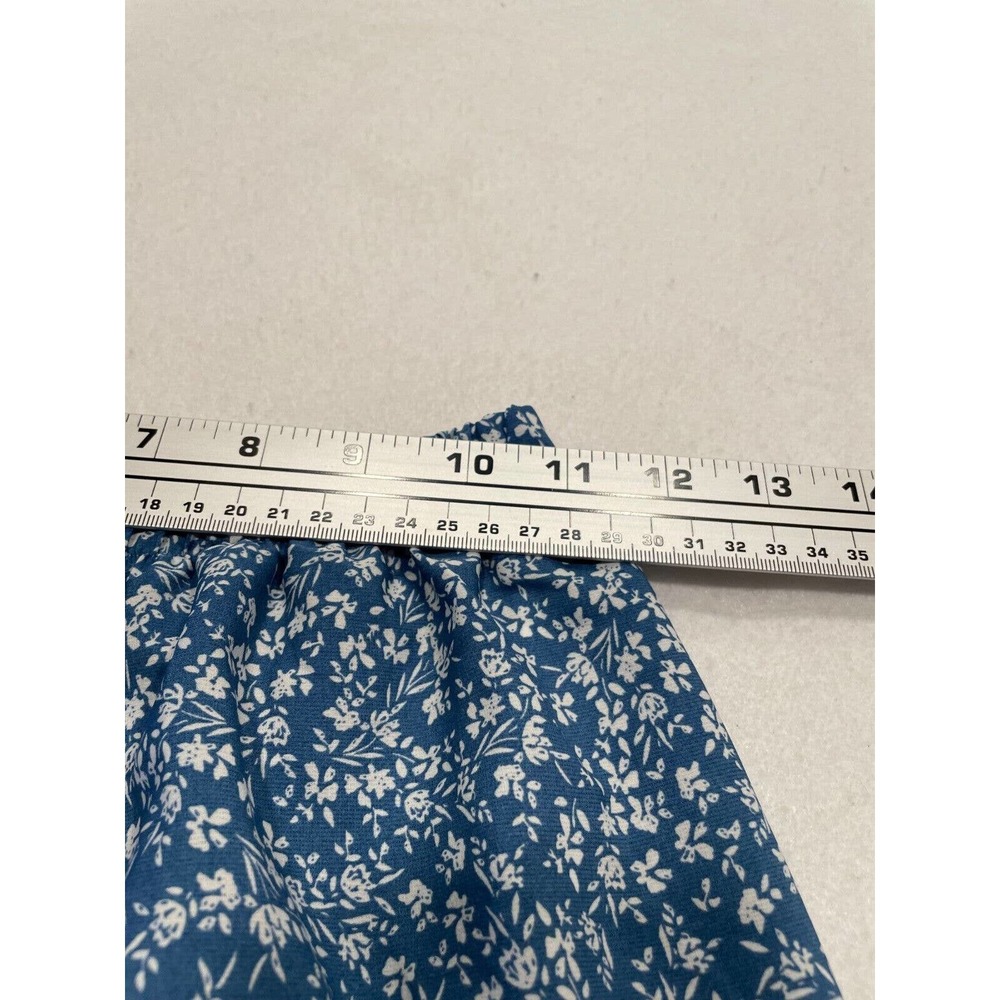 Shein Layered Tiered Blue Ditsy Floral Mini Skirt XS/S Ruffle Frill Trim Boho - Picture 7 of 8